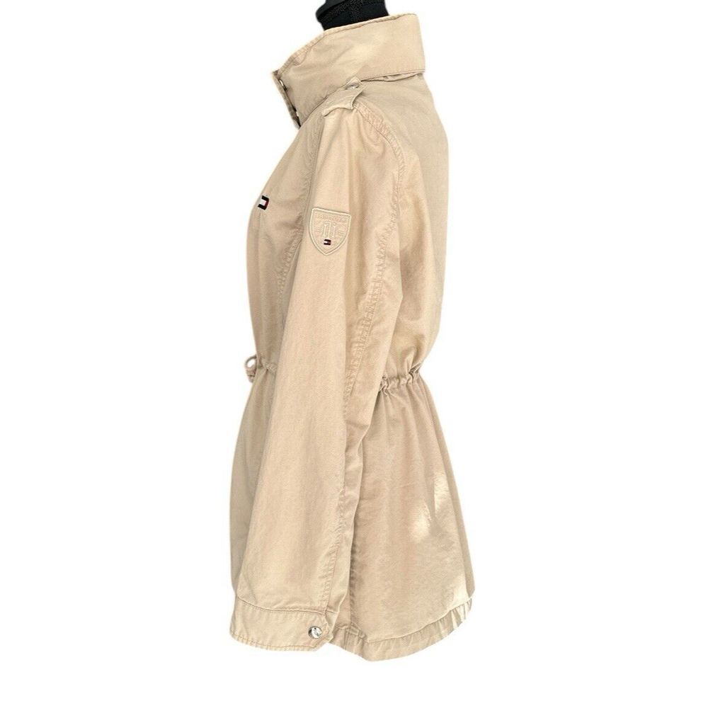 Tommy Hilfiger Women's Hooded Cinched Twill‎ Jacket, 100% Cotton, Tan, Size L - Picture 4 of 16
